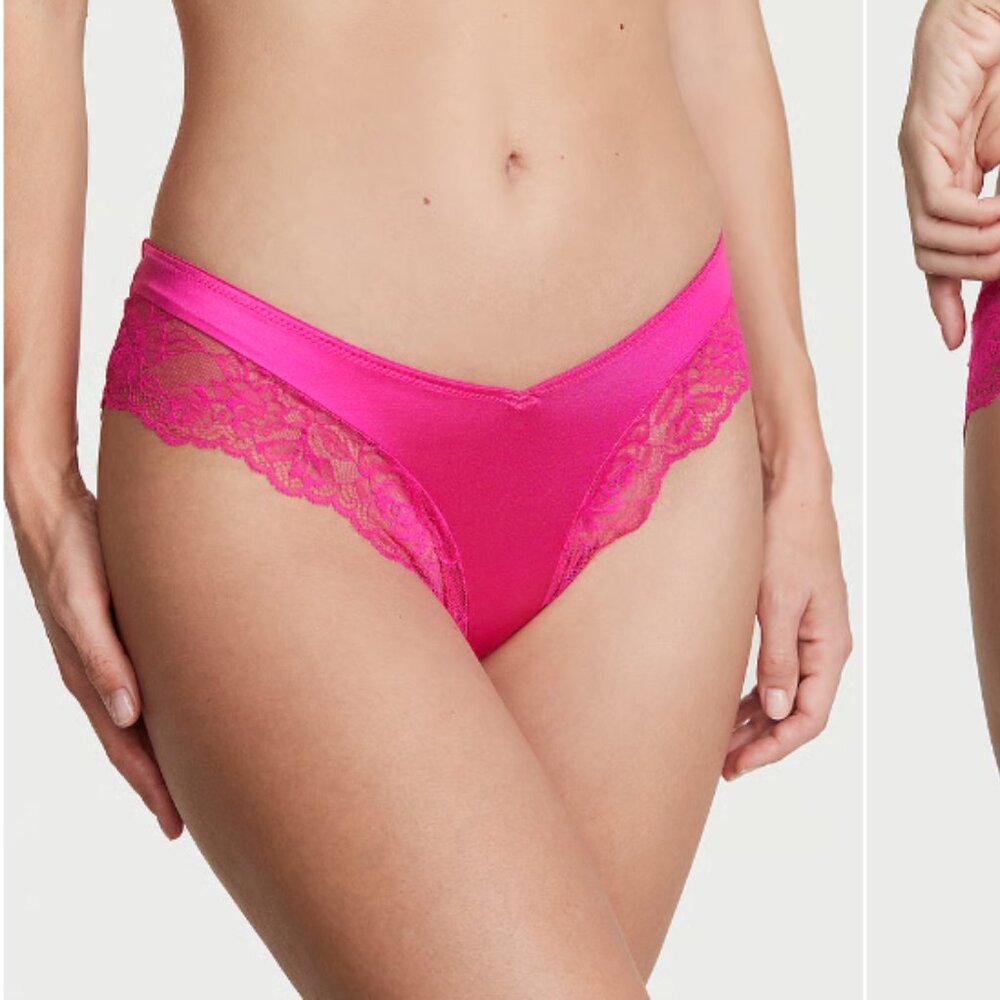 New Victoria's Secret cheeky panties, large (L), pink hearts pattern